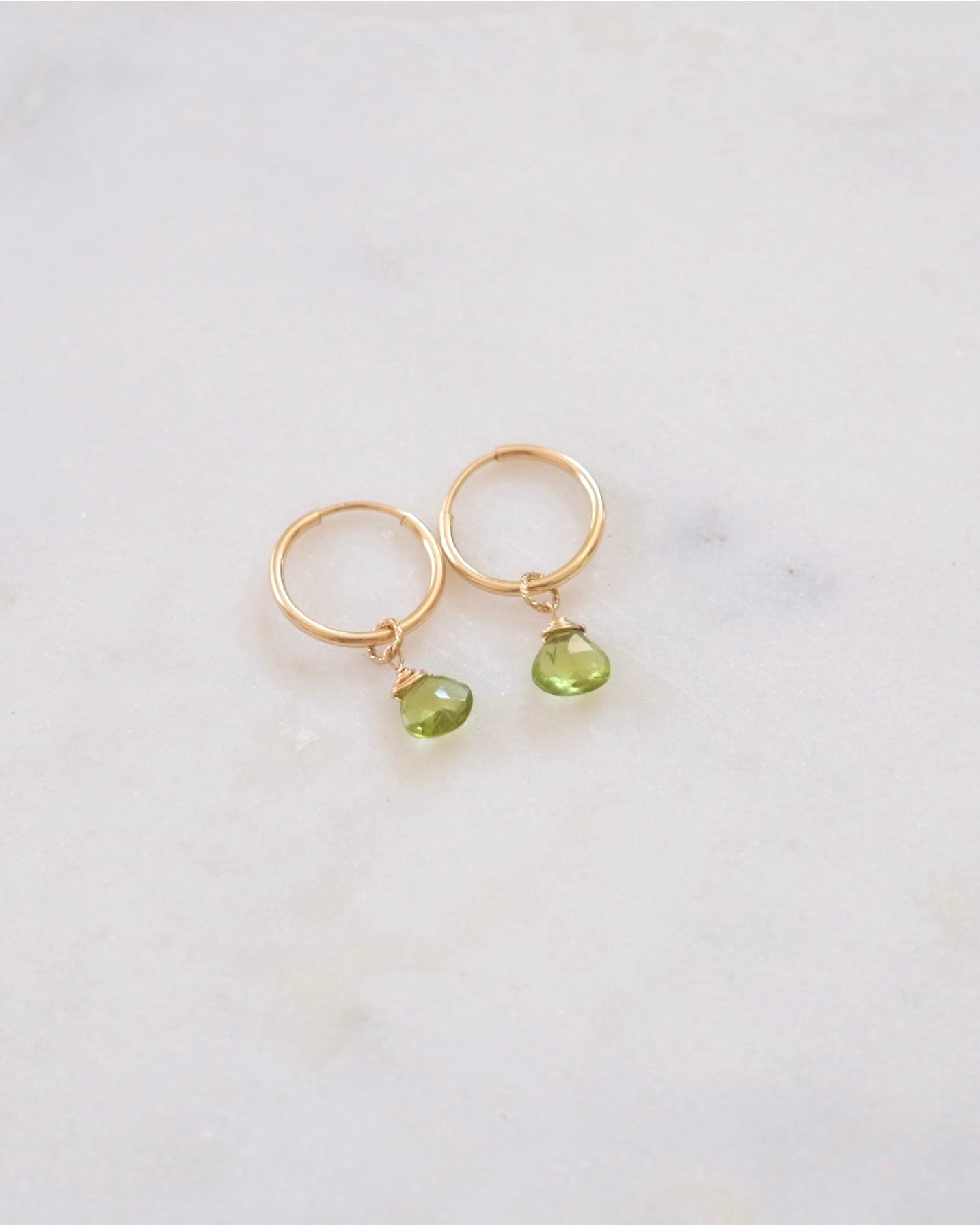 Peridot Mini Infinity Hoops ERIJEWELRY