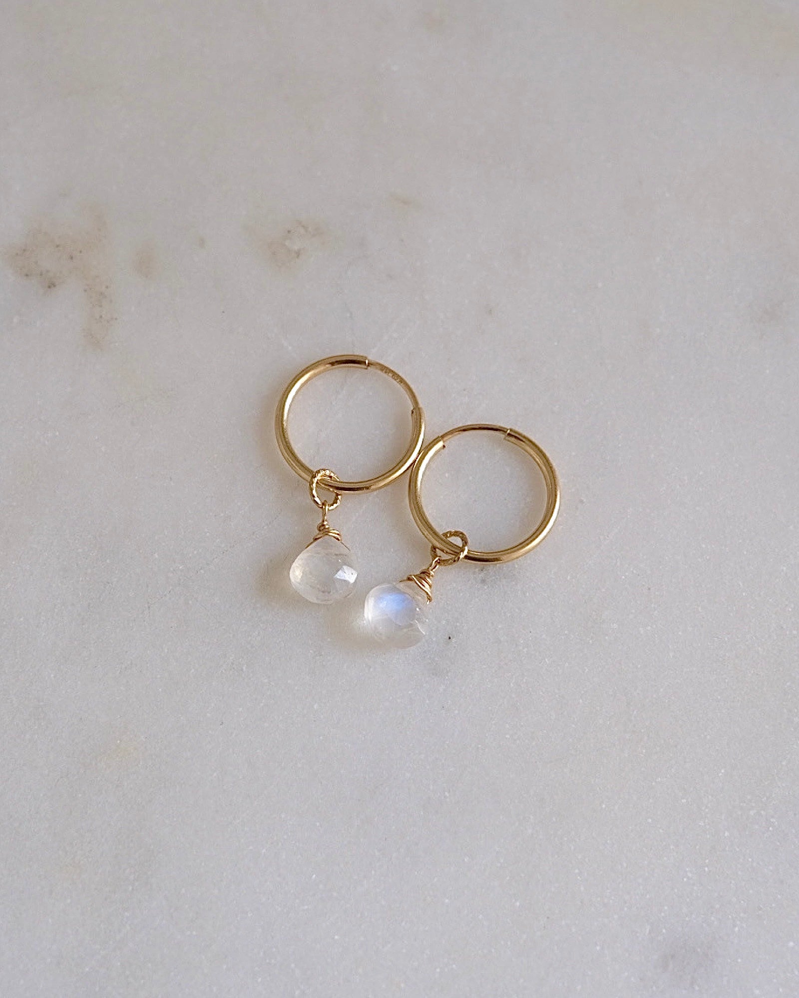 Royal Blue Moonstone Infinity Hoops ERIJEWELRY