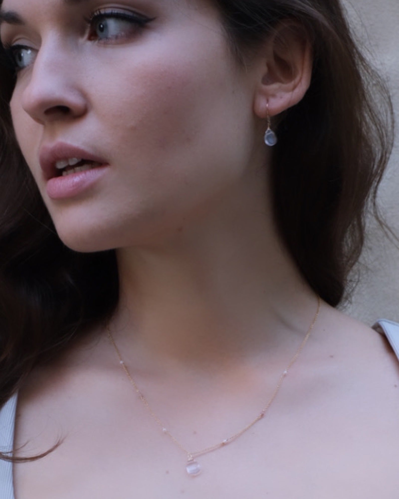 Rose quartz drop earrings ERIJEWELRY