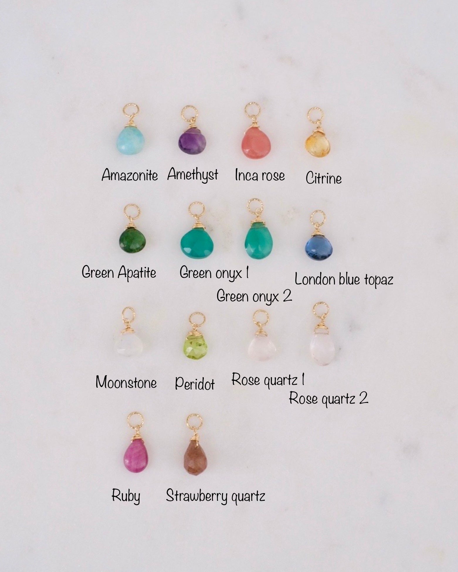 Gemstone Pendant Charm ERIJEWELRY