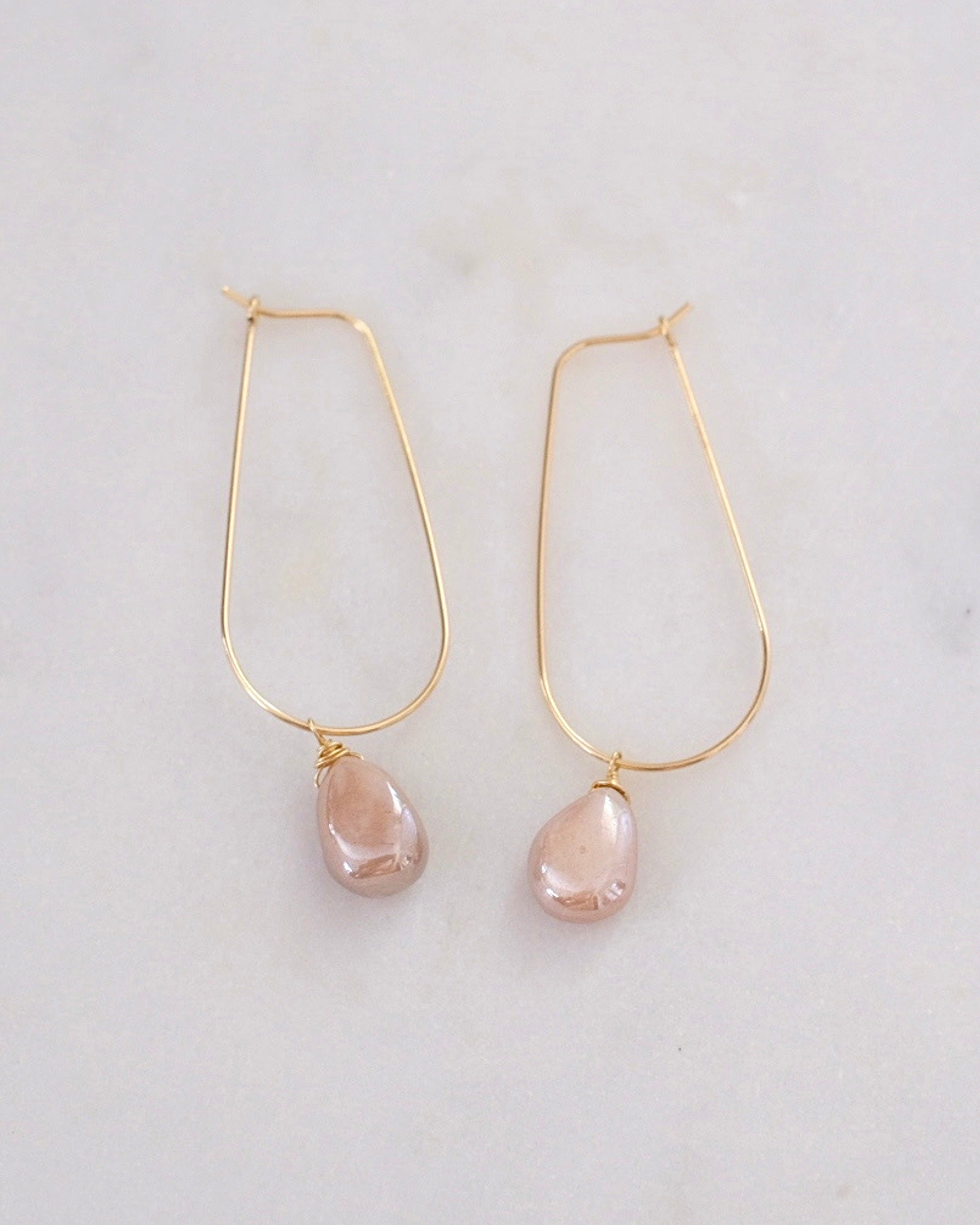 Chocolate Moonstone U Hoops ERIJEWELRY