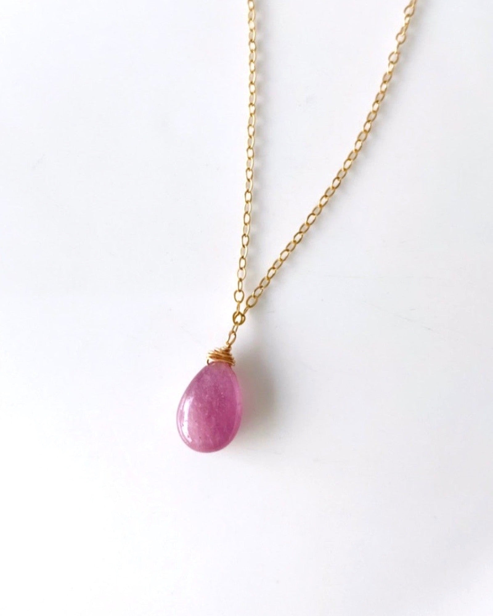 Ruby Simple Drop Necklace ERIJEWELRY