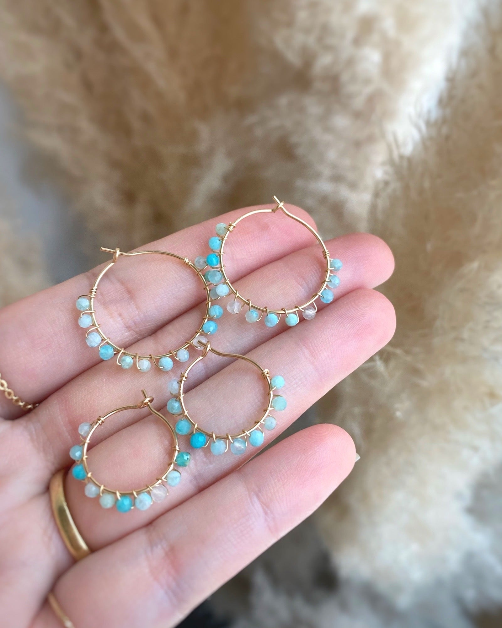 Multi Gem Hoop Earrings ERIJEWELRY