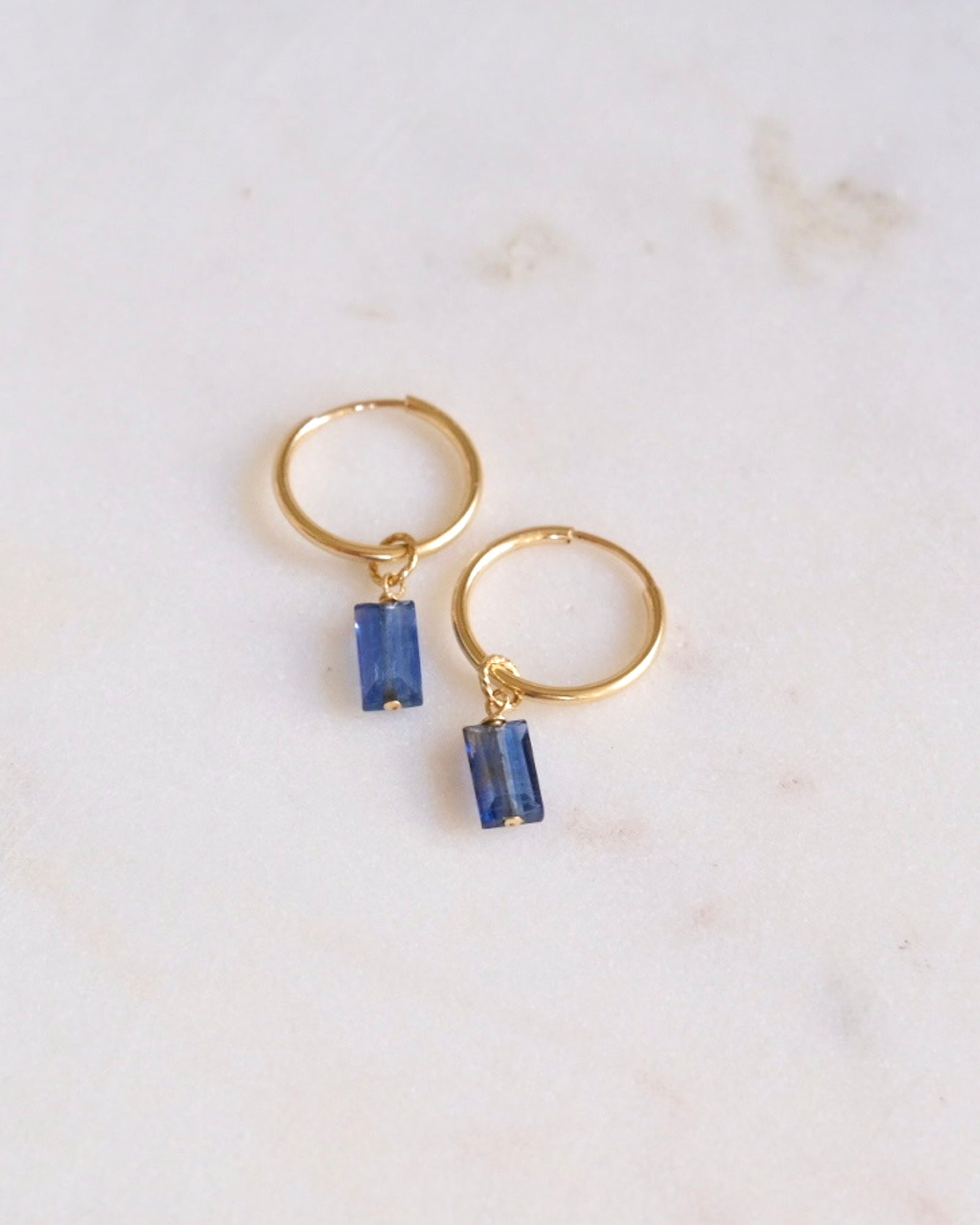 Kyanite Square infinity hoops ERIJEWELRY