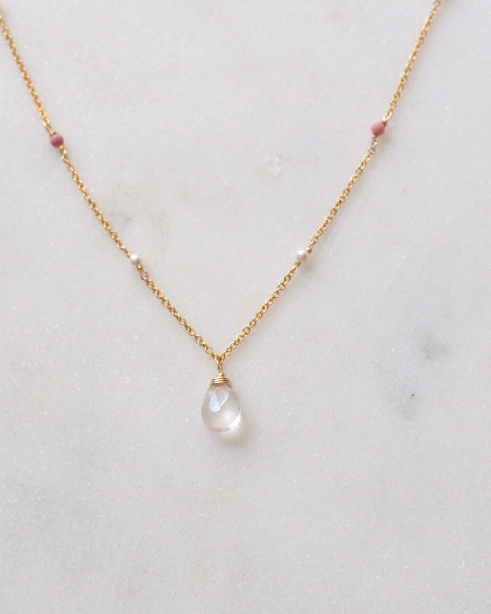Rose quartz bohemian necklace ERIJEWELRY