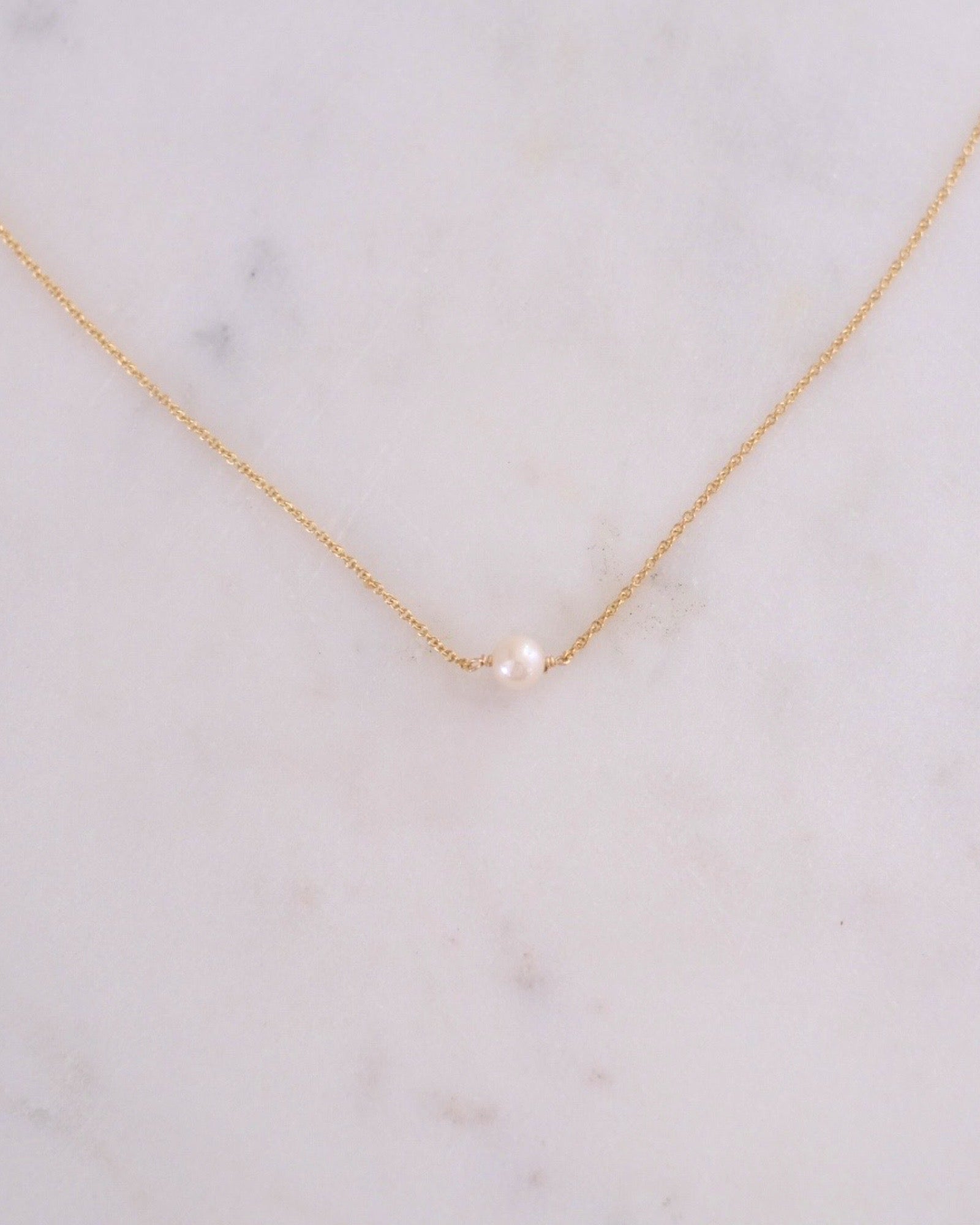 Petite Pearl Simple Necklace | Gold Filled Jewelry | ERIJEWELRY