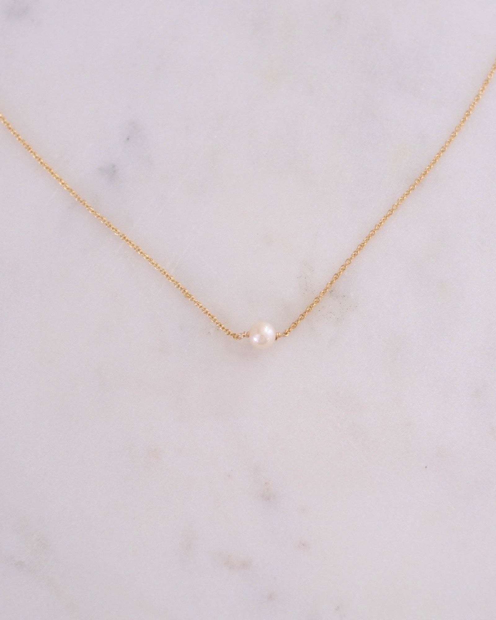 Petite Pearl Simple Necklace ERIJEWELRY