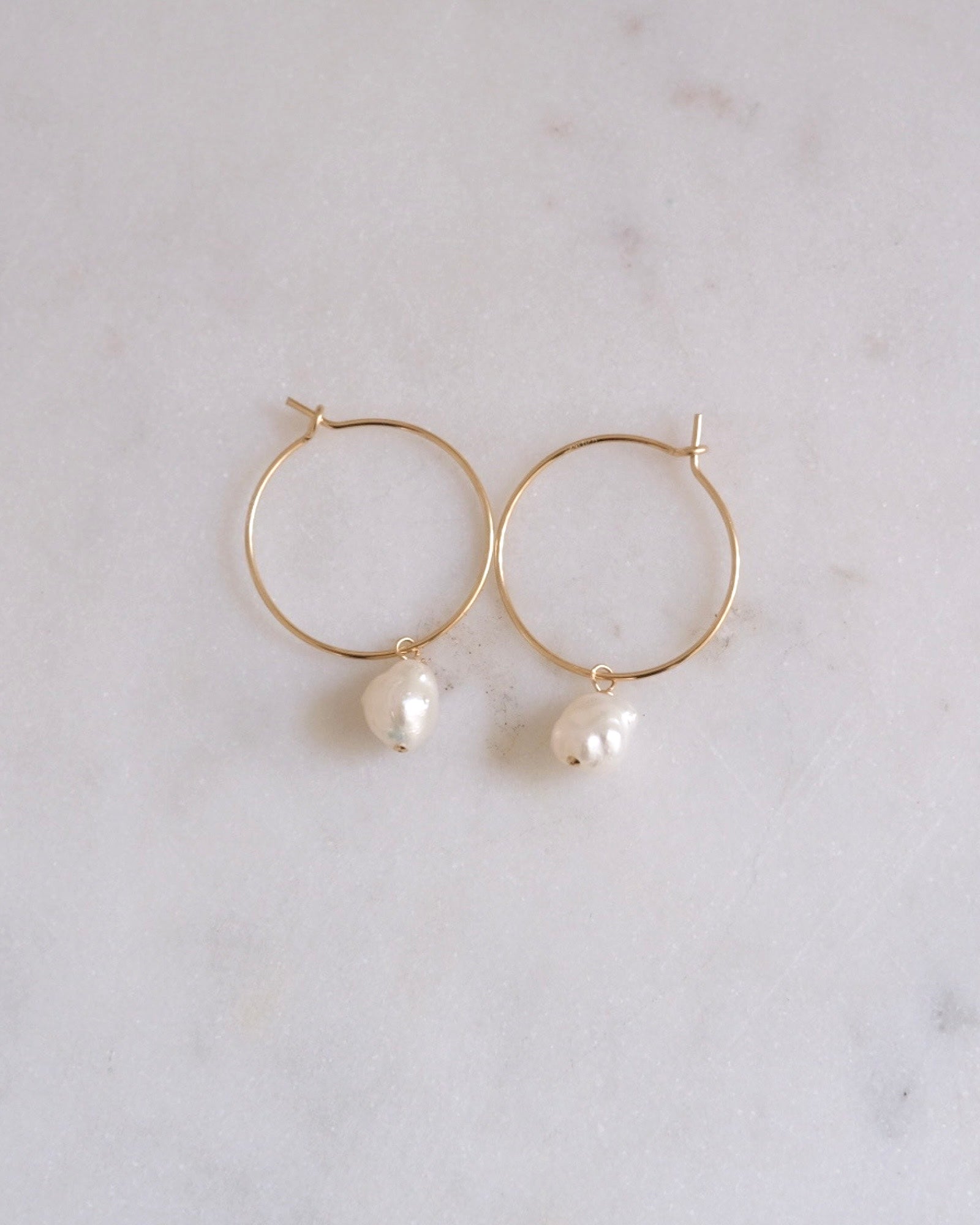 KESHI HOOP EARRINGS ON GOLD