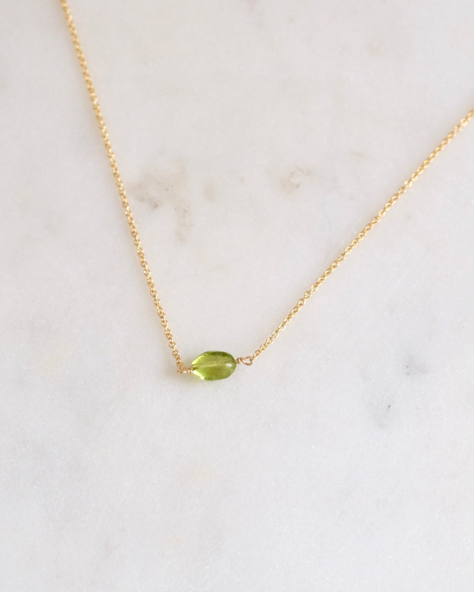 Peridot One Point Necklace ERIJEWELRY