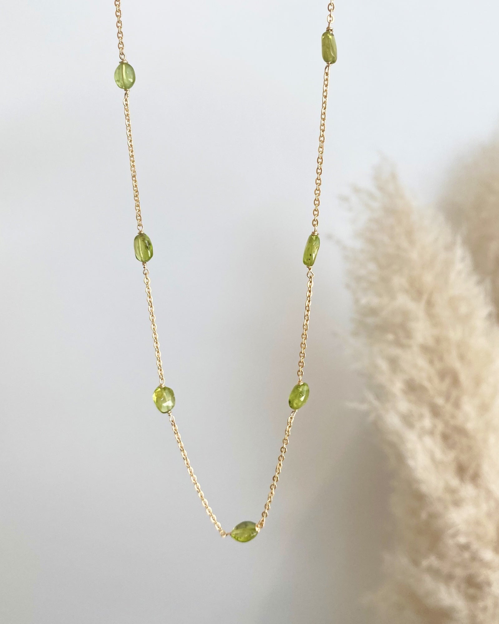 Peridot beaded Necklace ERIJEWELRY