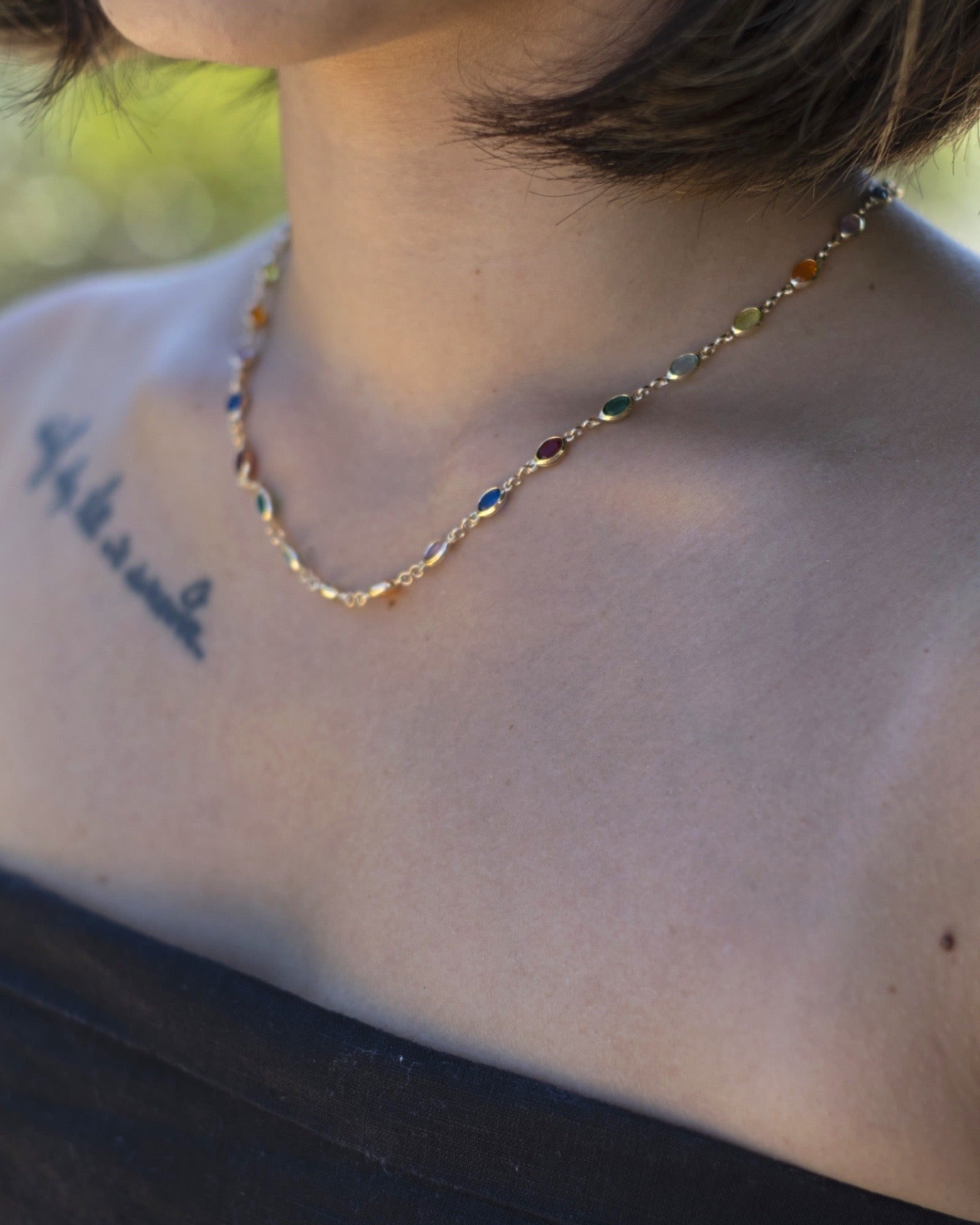 Gisela Colourful Gold Necklace ERIJEWELRY