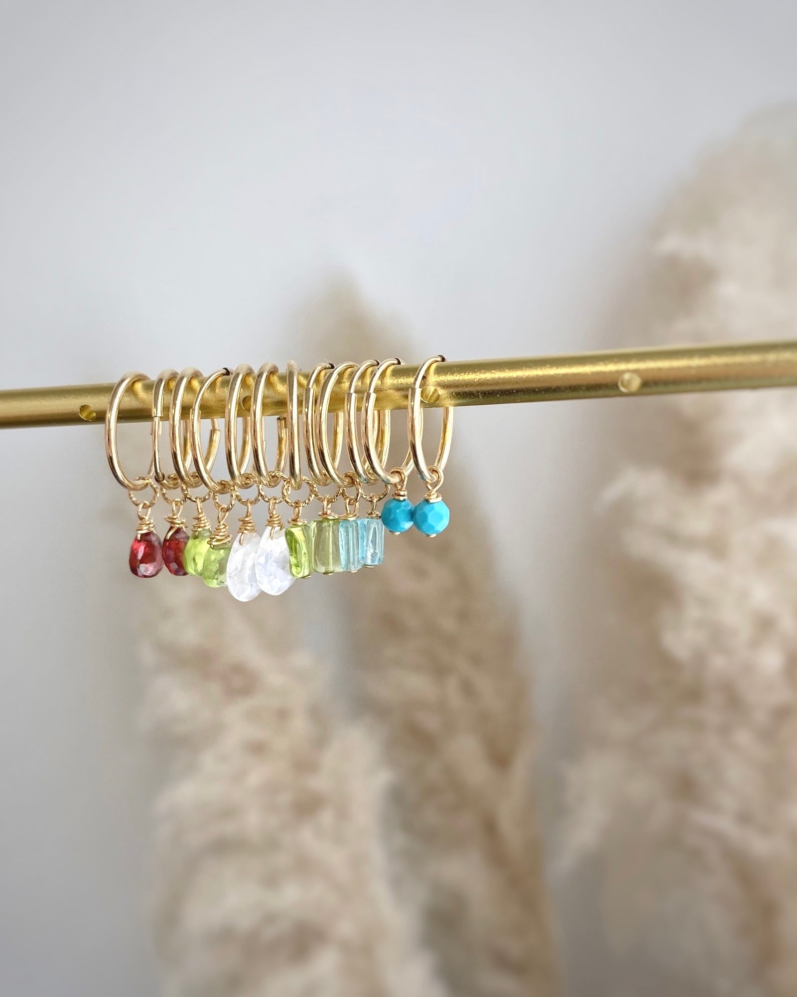 Petite Turquoise Infinity Hoops ERIJEWELRY