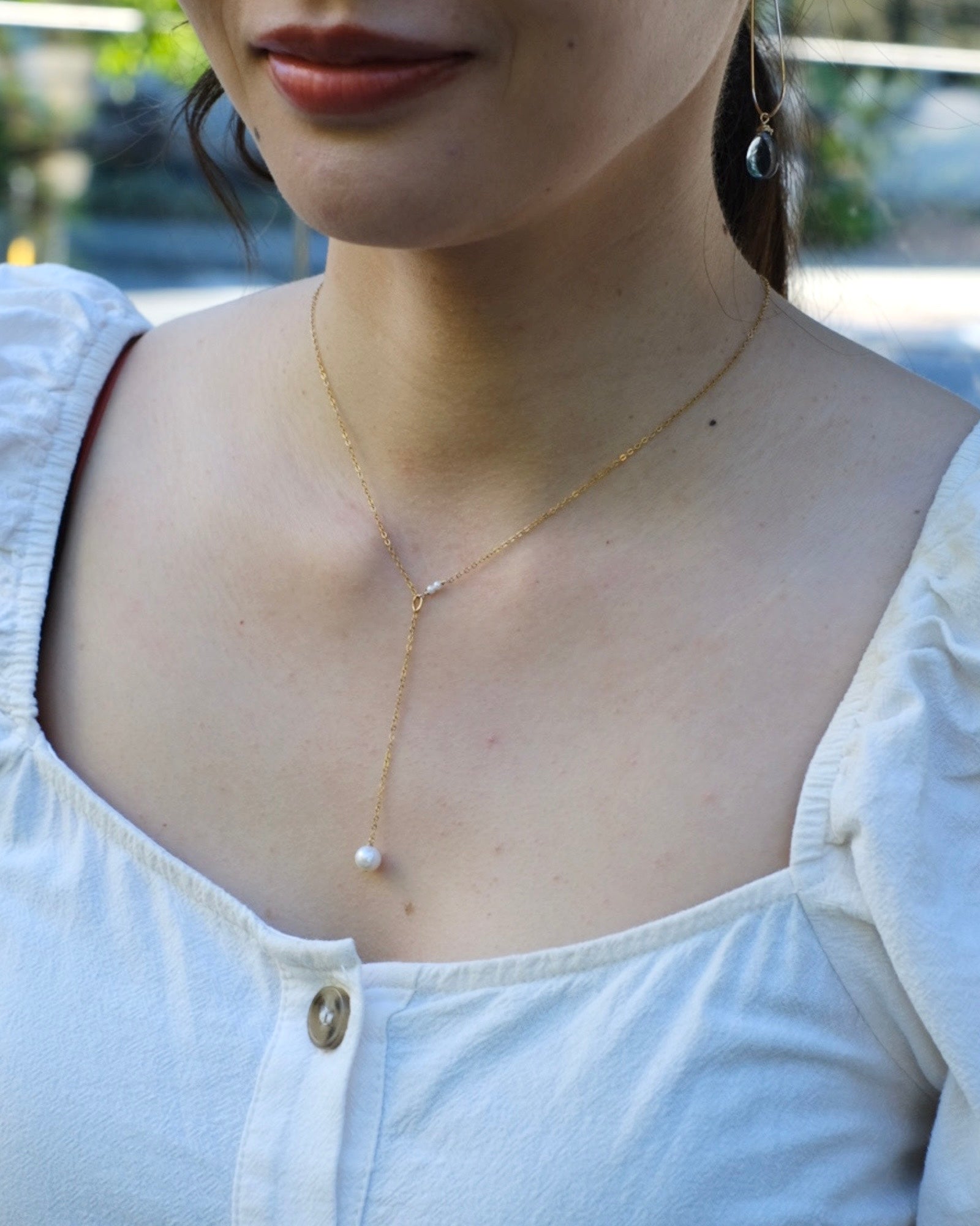 Pearl Y Necklace ERIJEWELRY