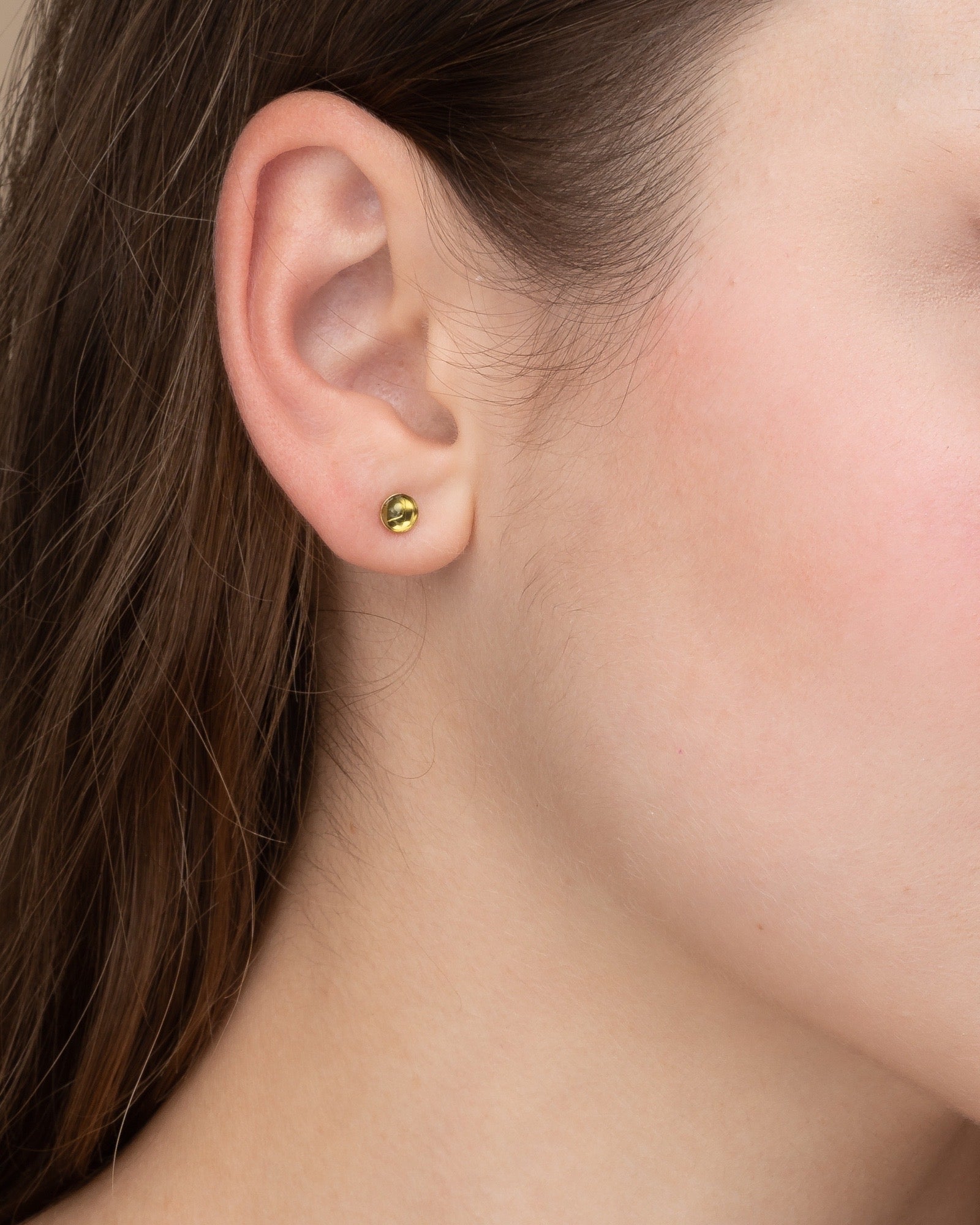 Peridot Round Stud Earrings ERIJEWELRY