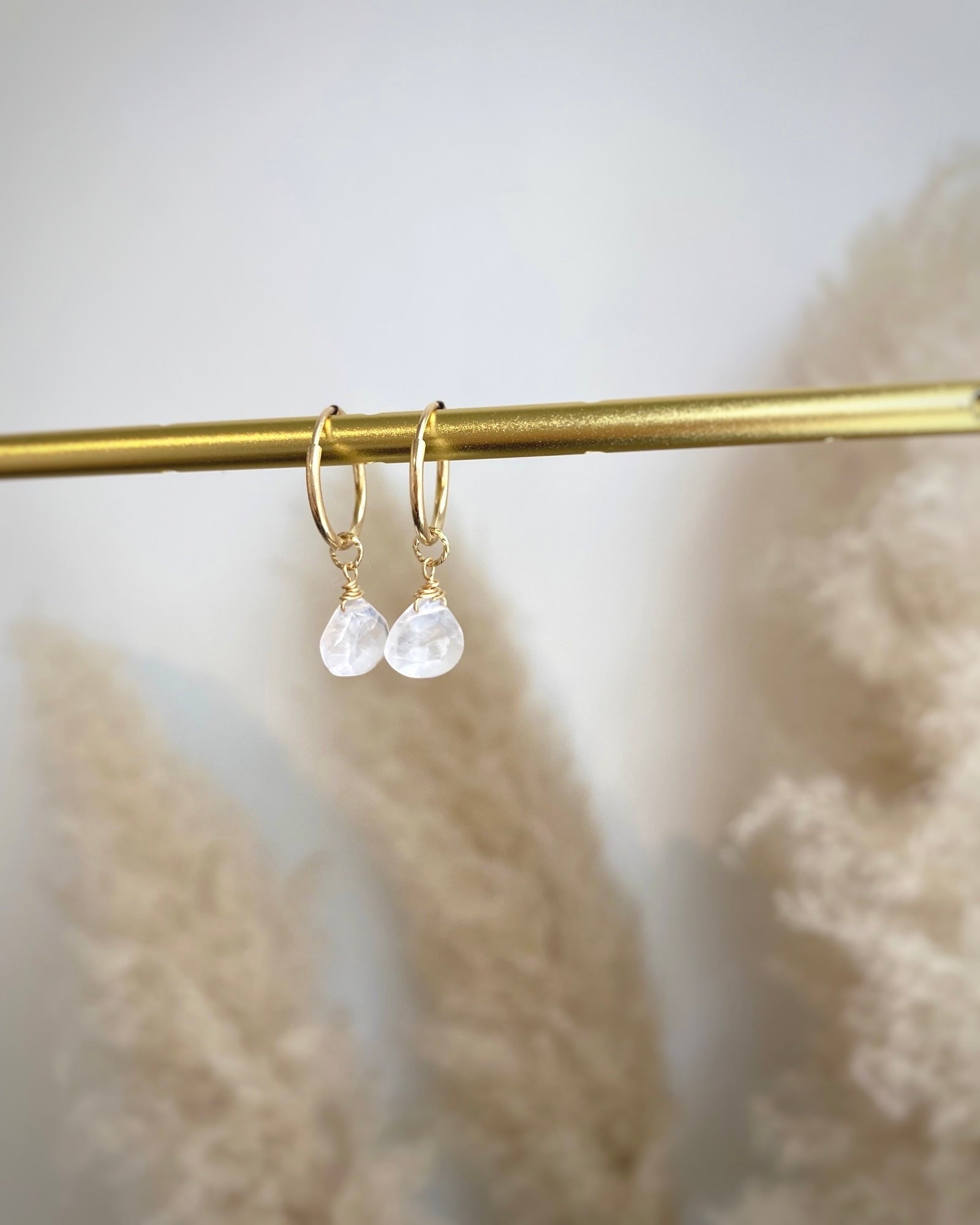 Rose Quartz Mini Infinity Hoops ERIJEWELRY