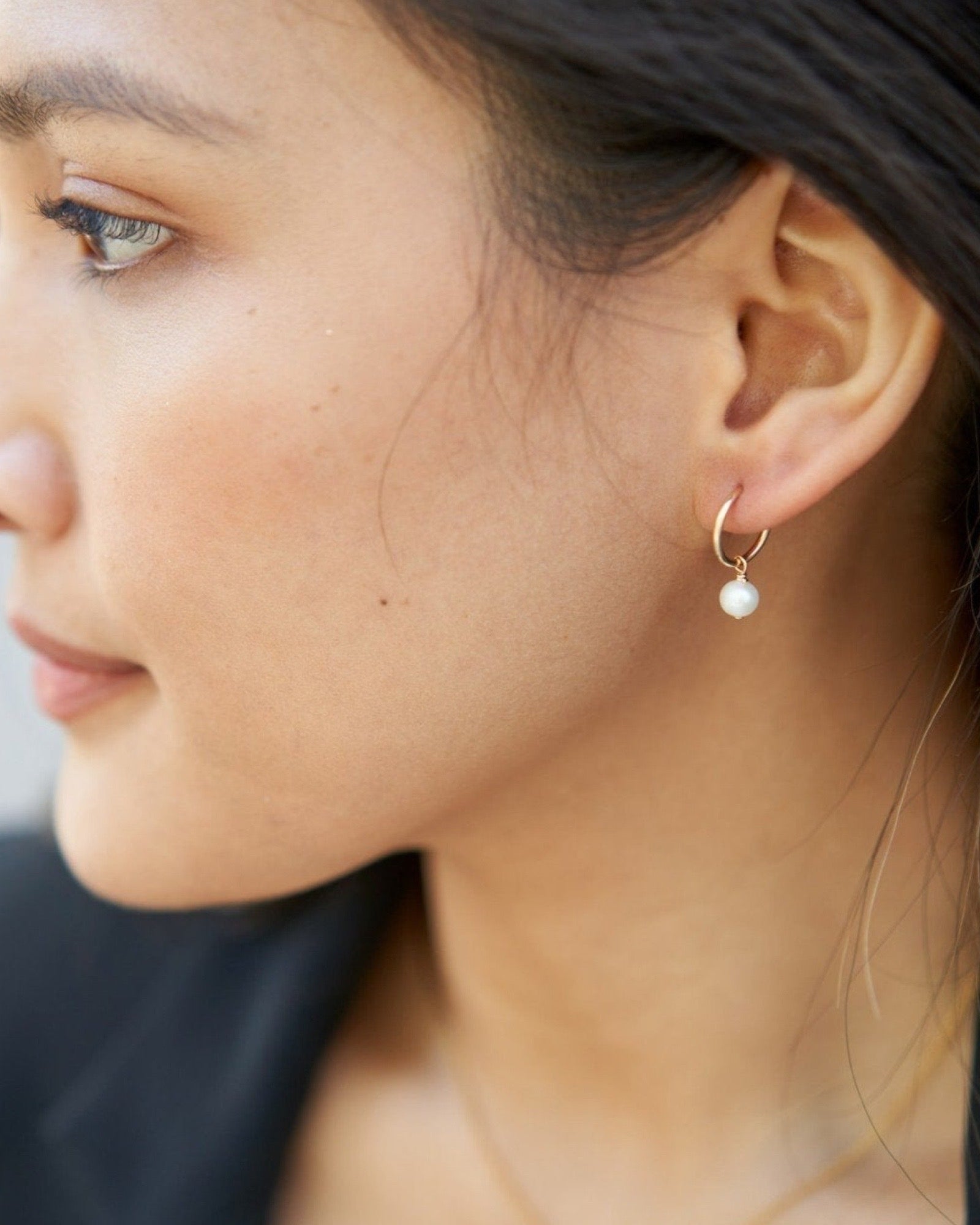 Pearl Infinity Hoops (14mm) ERIJEWELRY
