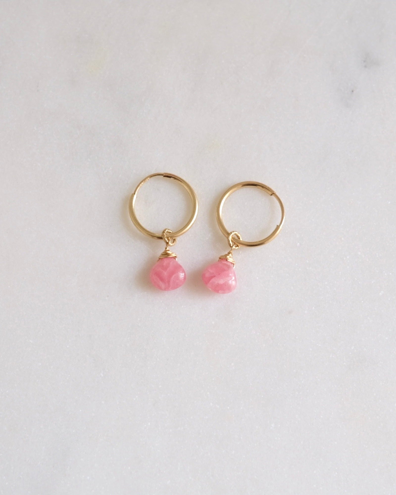 Rhodochrosite Infinity Hoops ERIJEWELRY
