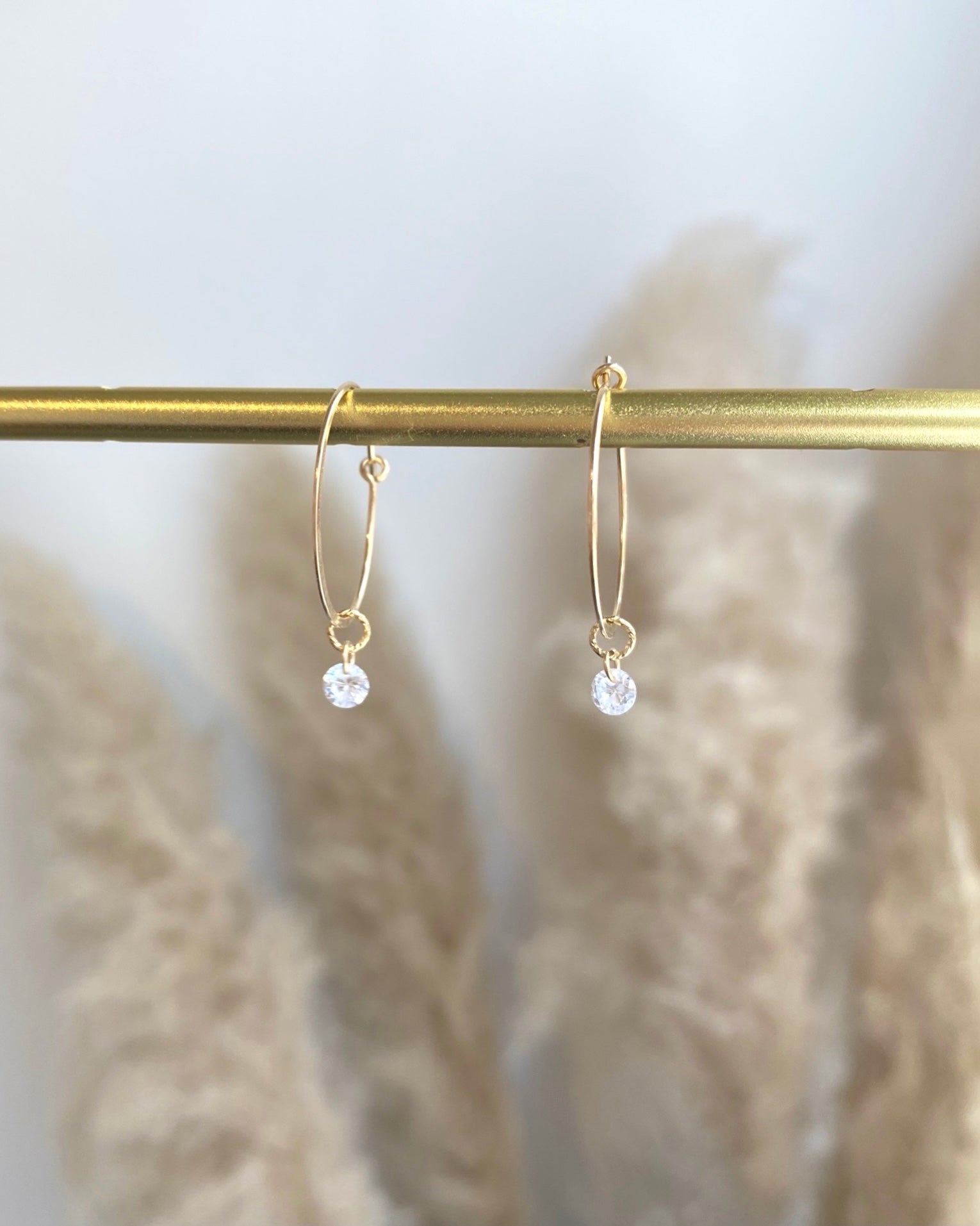CZ flat Hoop Earrings ERIJEWELRY