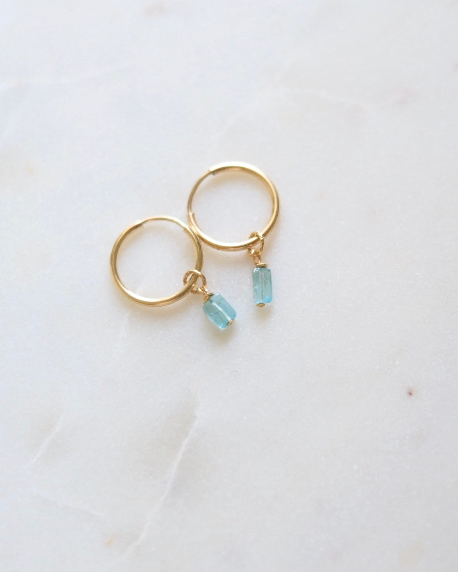 Blue Apatite Mini Infinity Hoops ERIJEWELRY
