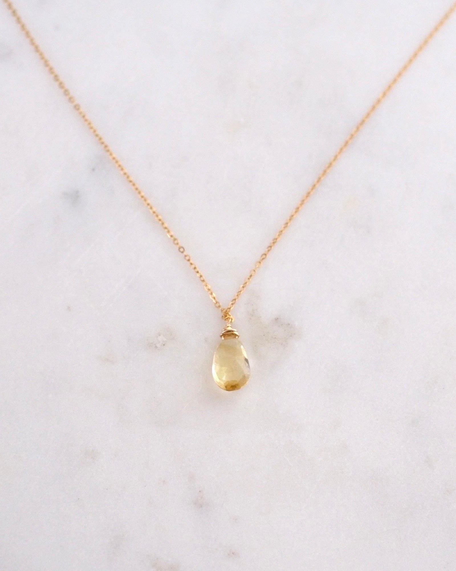 Citrine Drop Necklace ERIJEWELRY