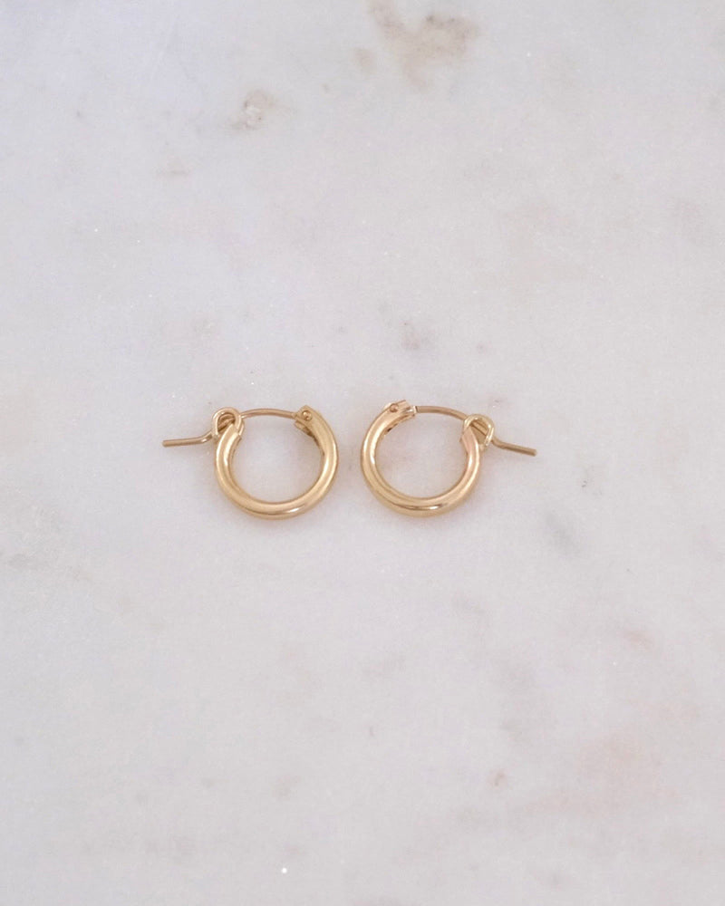 14K Gold filled Huggie Hoops (13mm) - ERIJEWELRY