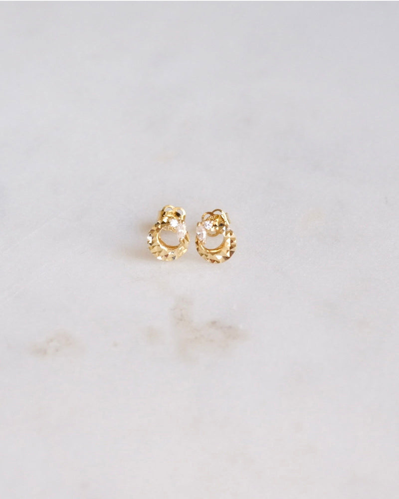 14K Marquise Crescent stud earrings - ERIJEWELRY