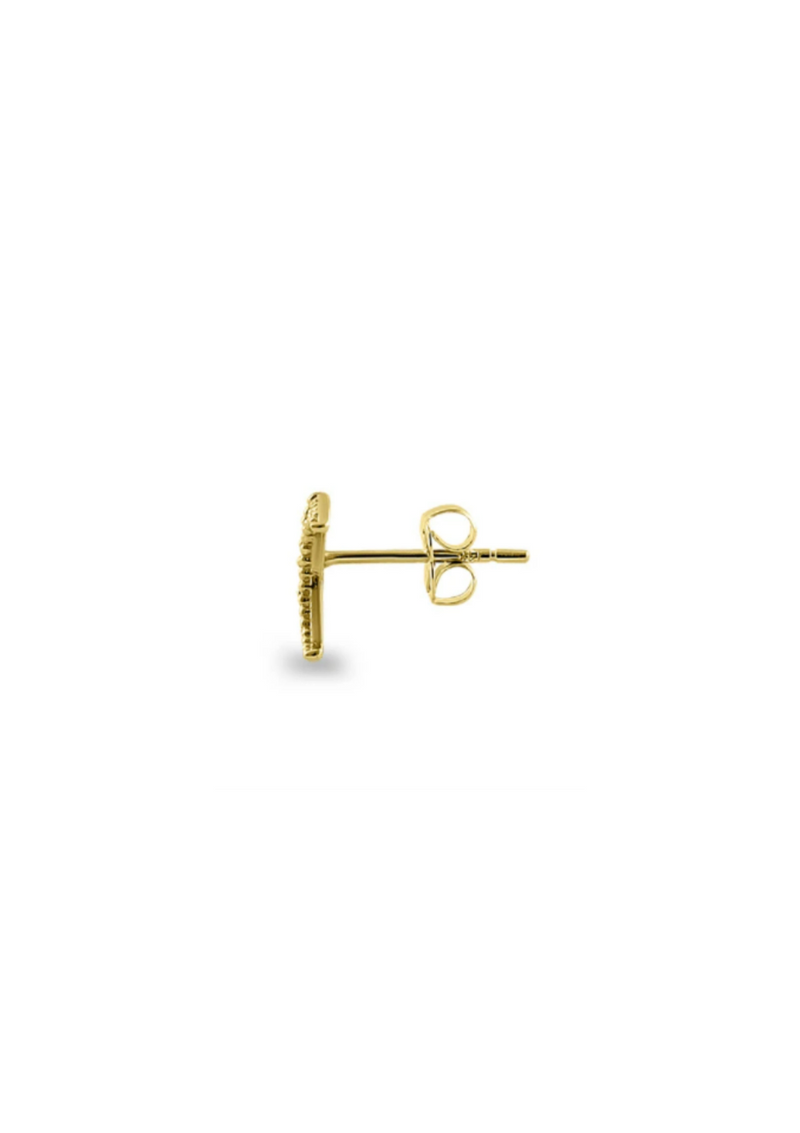 14K Solid Gold Crescent Stud Earrings - ERIJEWELRY