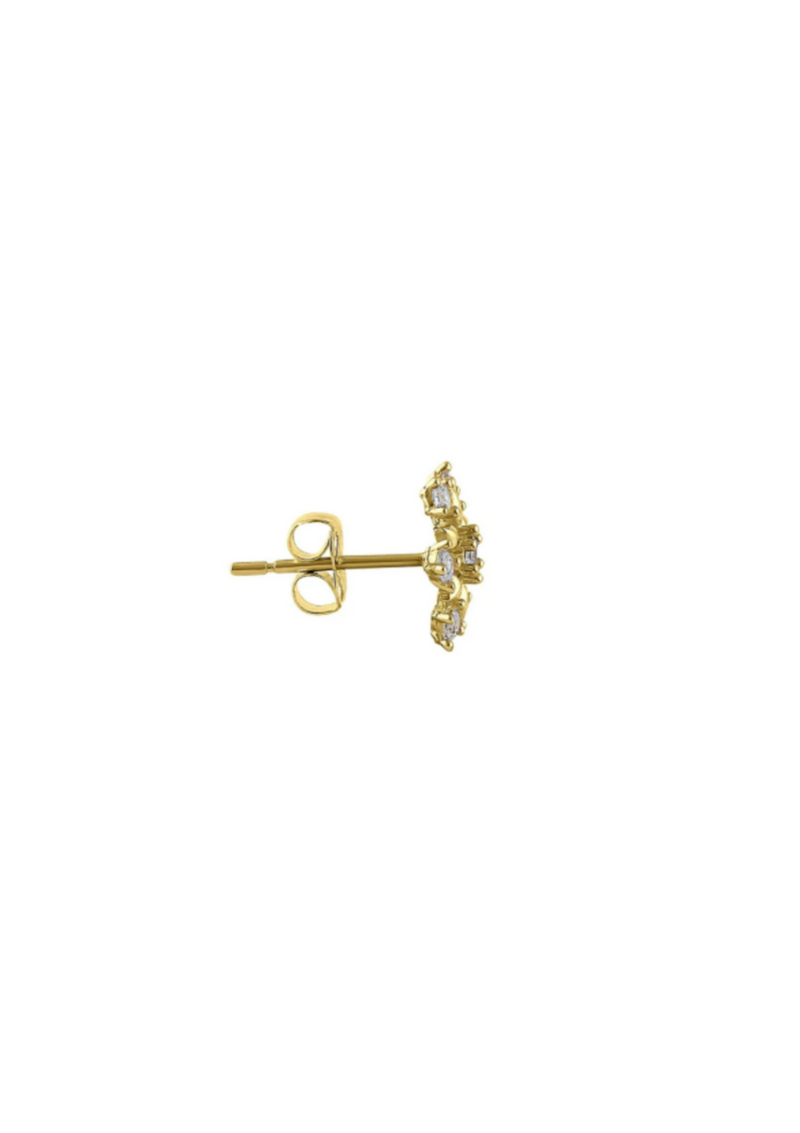 14K Solid Gold Snowflake Stud Earrings - ERIJEWELRY