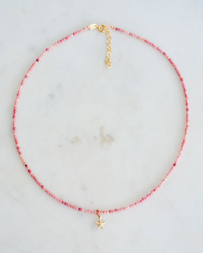 Pink Rhodonite Boho Necklace