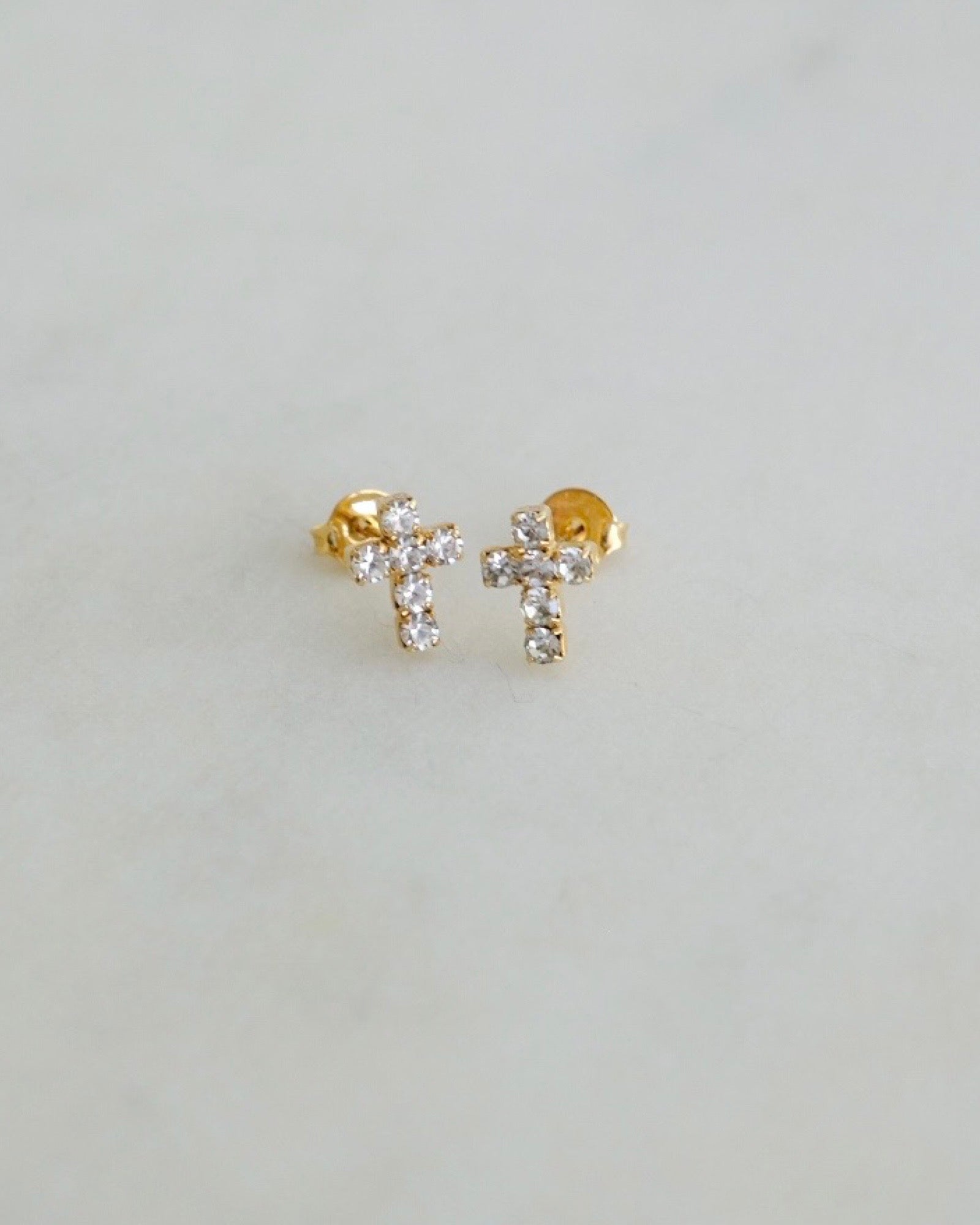 Cross Crystal Stud Earrings