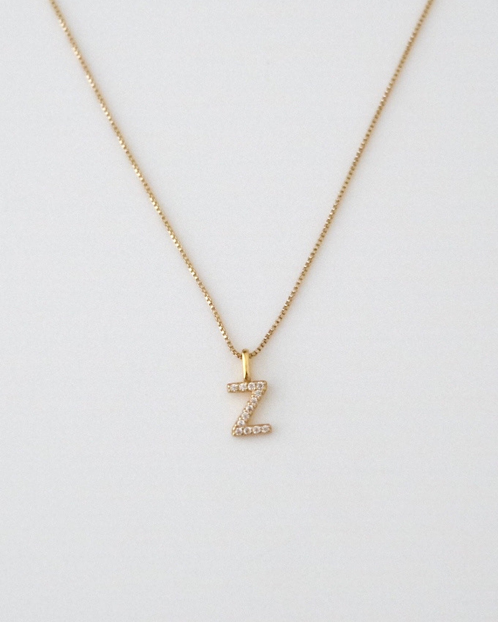 A-Z Pave Initial necklaces