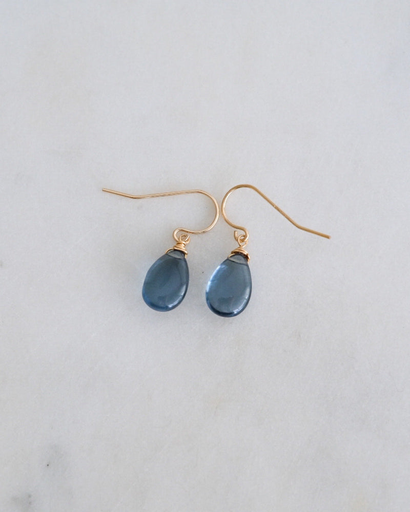 Siberian Blue Quartz Simple Earrings