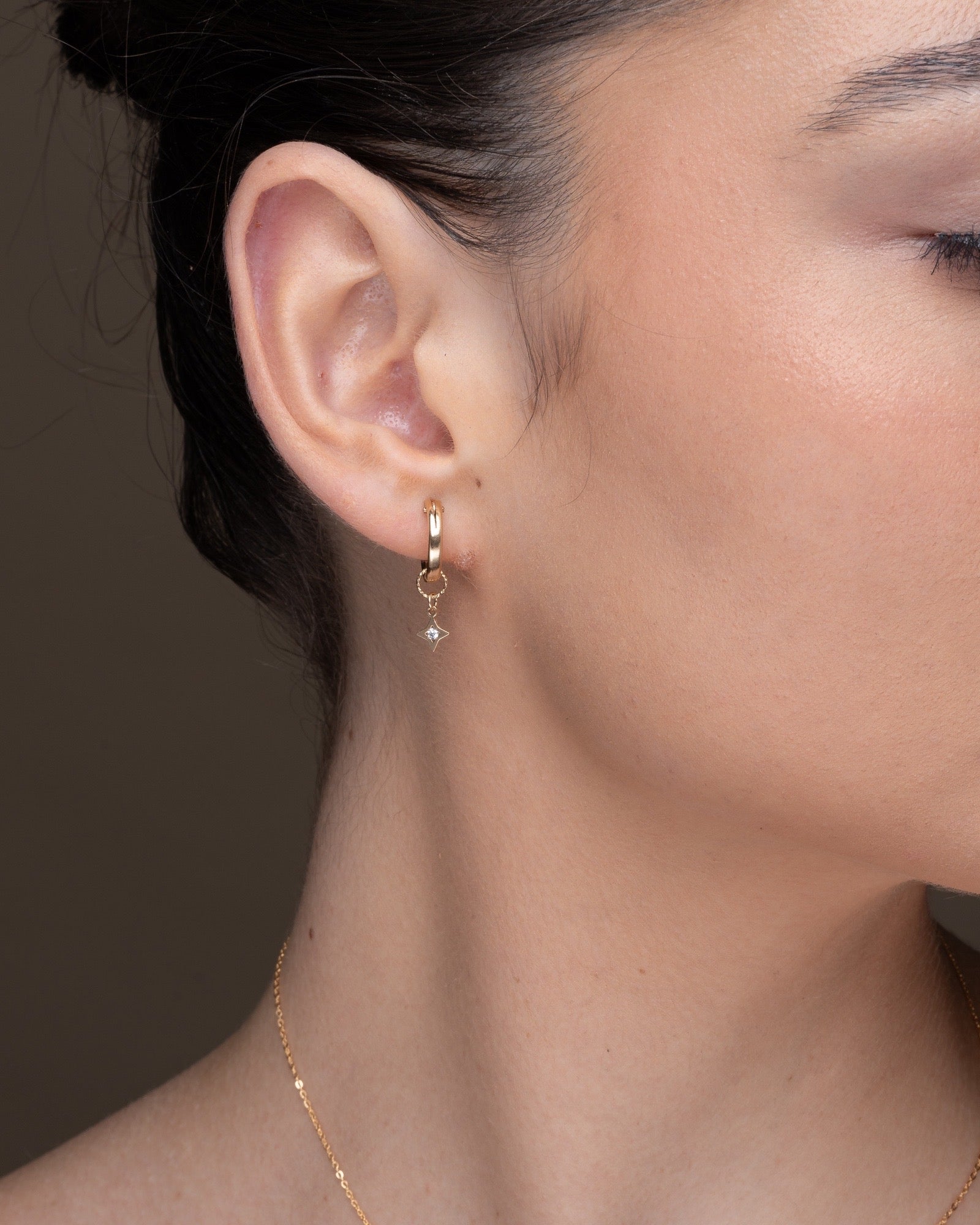 Point star Huggie Hoops ERIJEWELRY