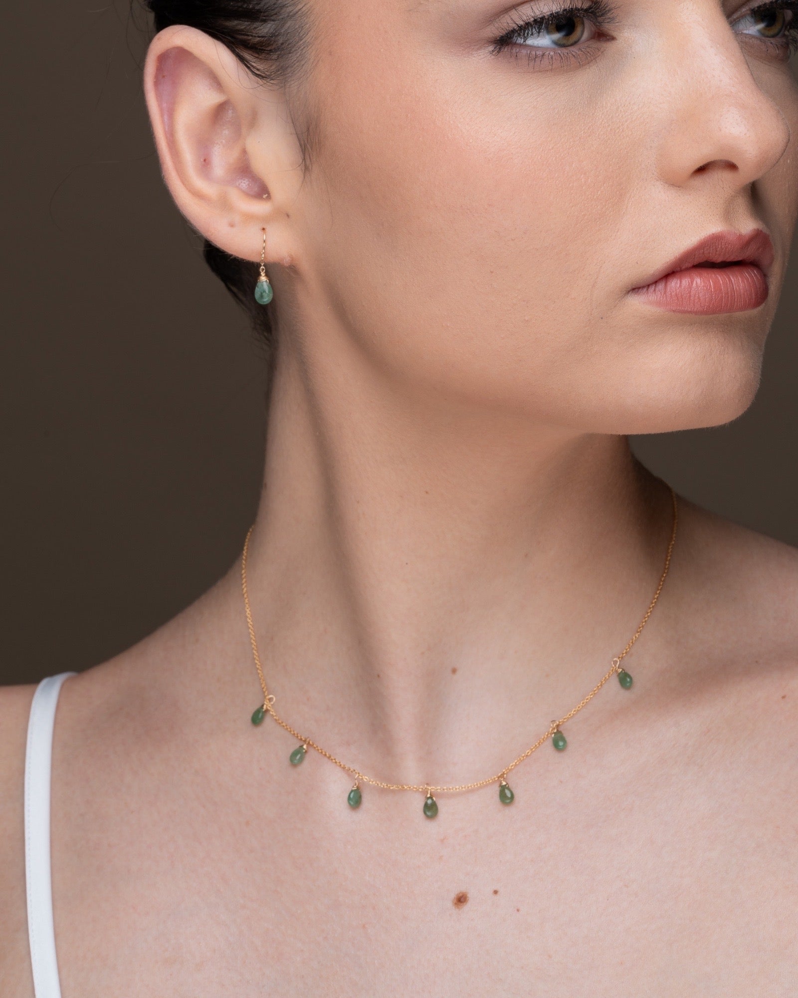 Emerald deep green Earrings ERIJEWELRY