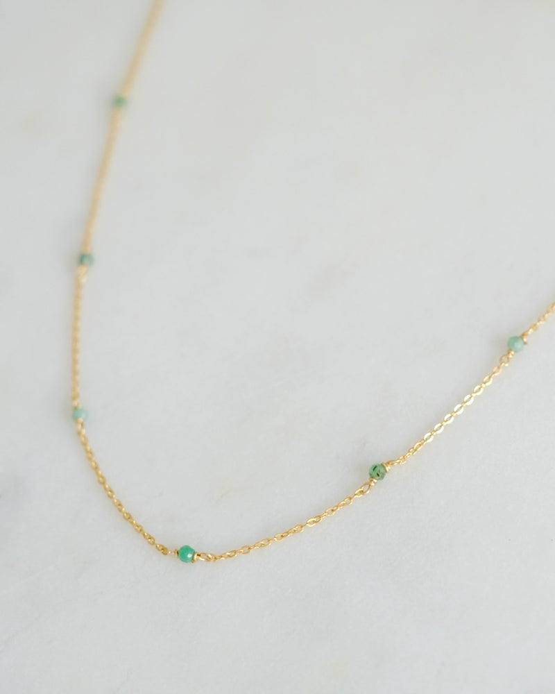 Emerald beaded necklace