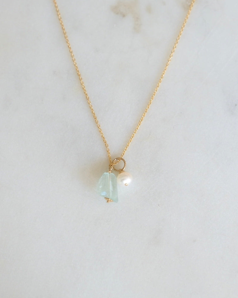 Aquamarine fancy pearl Necklace