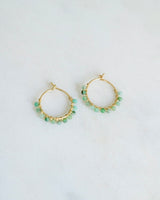 Emerald beaded hoop earrings ERIJEWELRY