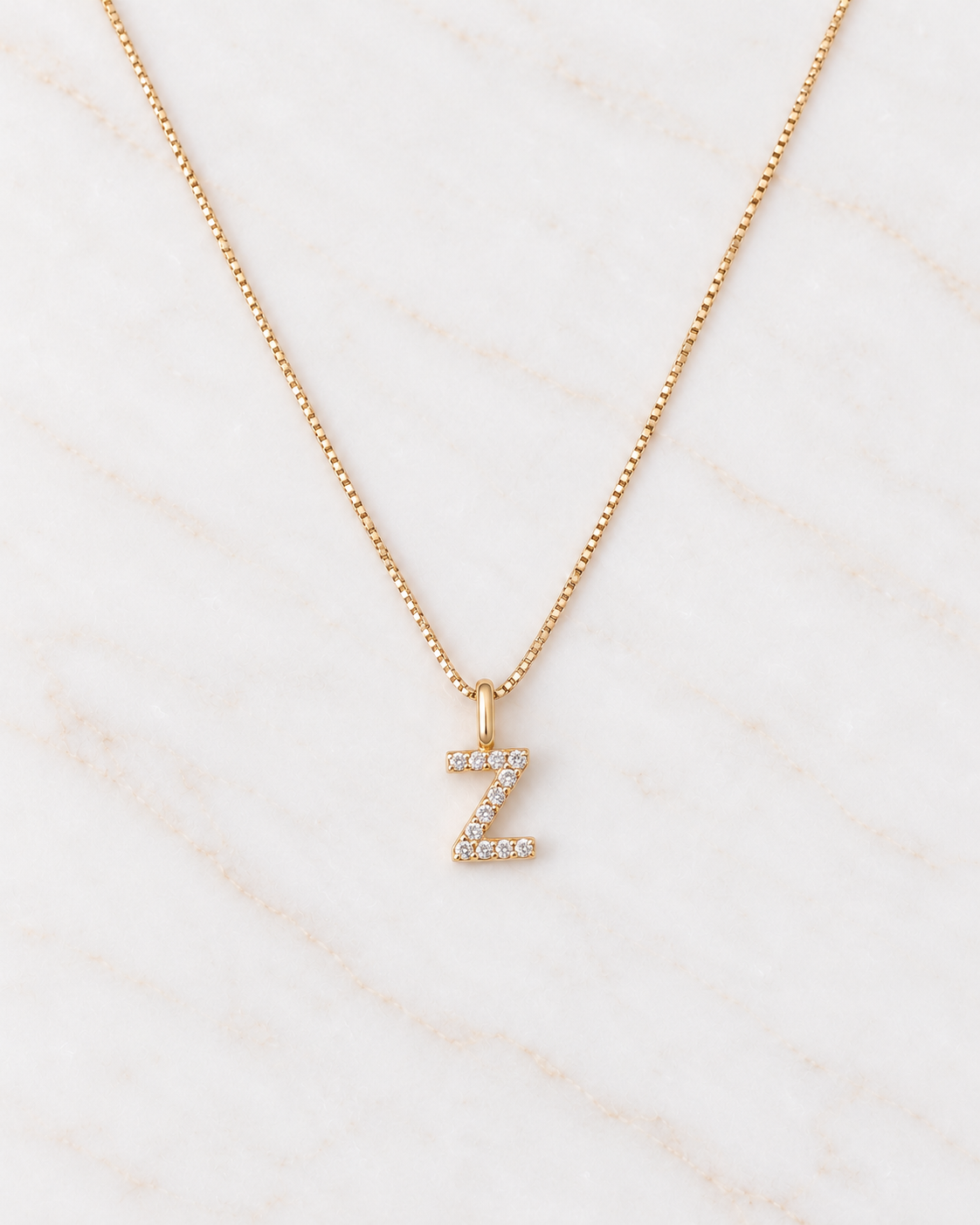 A-Z Pave Initial necklaces