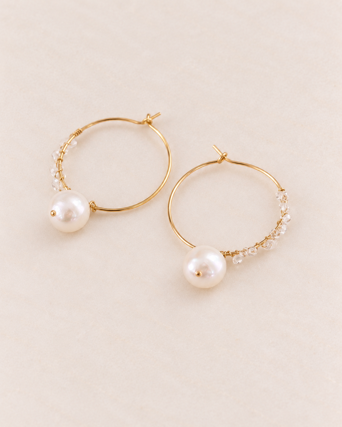 Elly Pearl Hoop Earrings