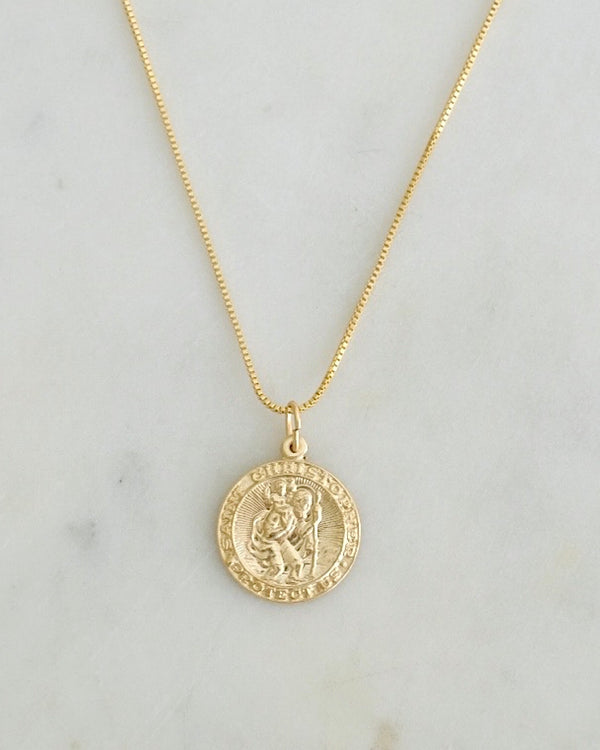 St Christopher Medallion Necklace