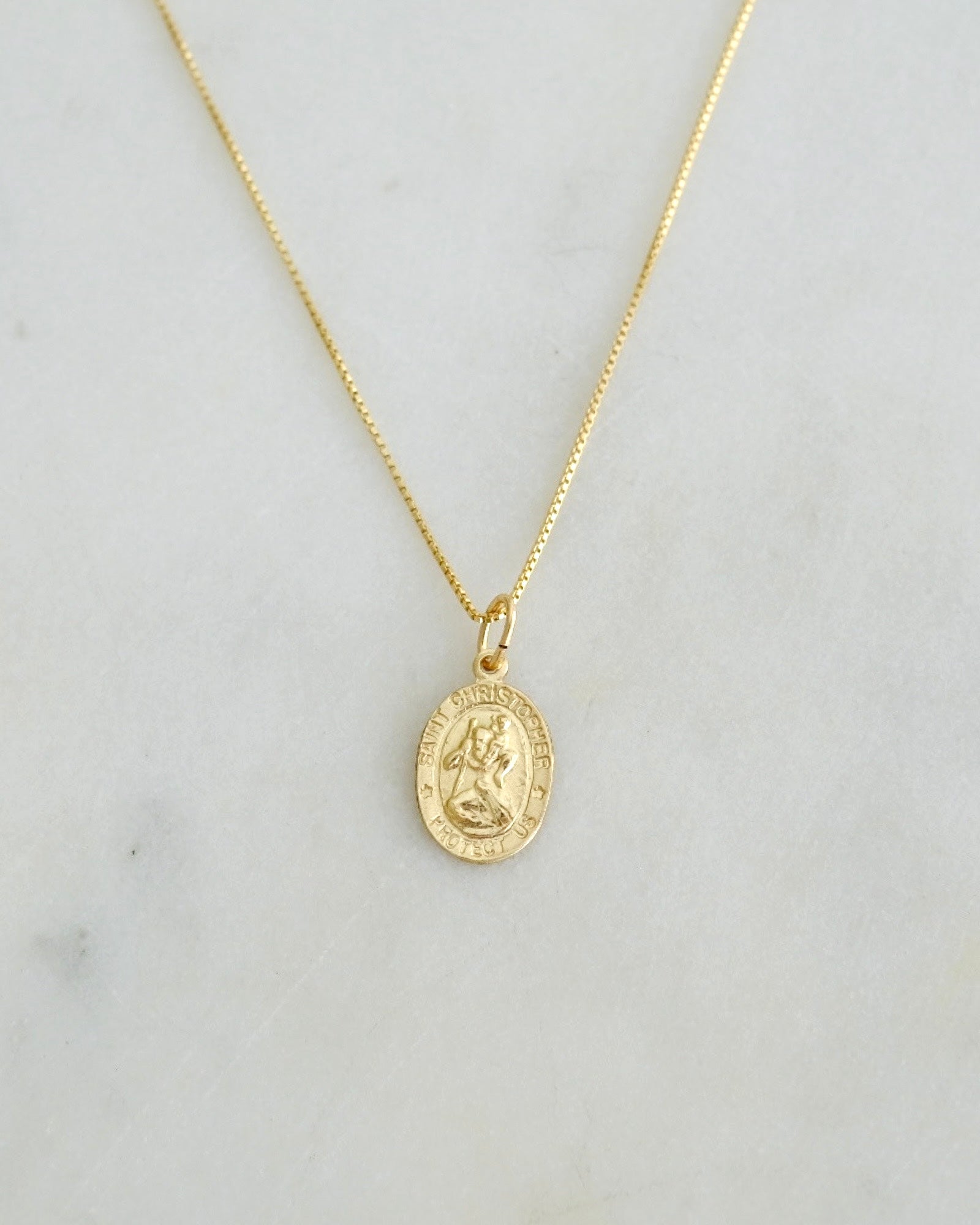 Small St Christopher Medallion Necklace