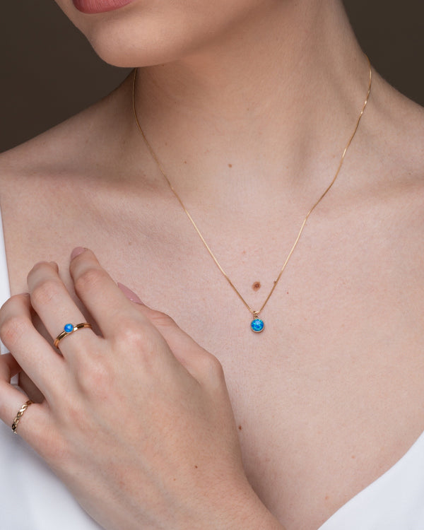 Blue Opal Lilly Necklace