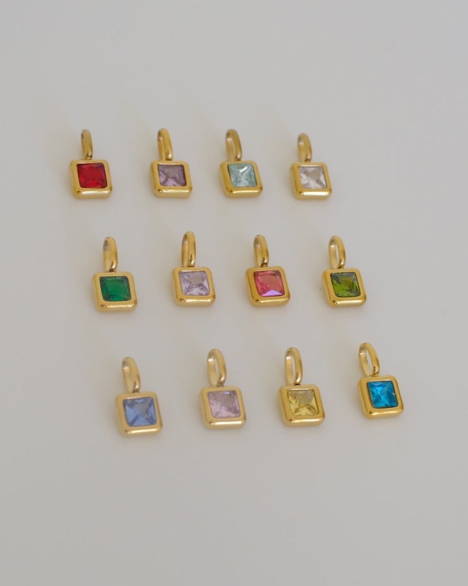 Birthstone square charm