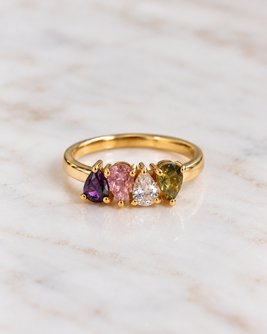 Amore Four Pear ring