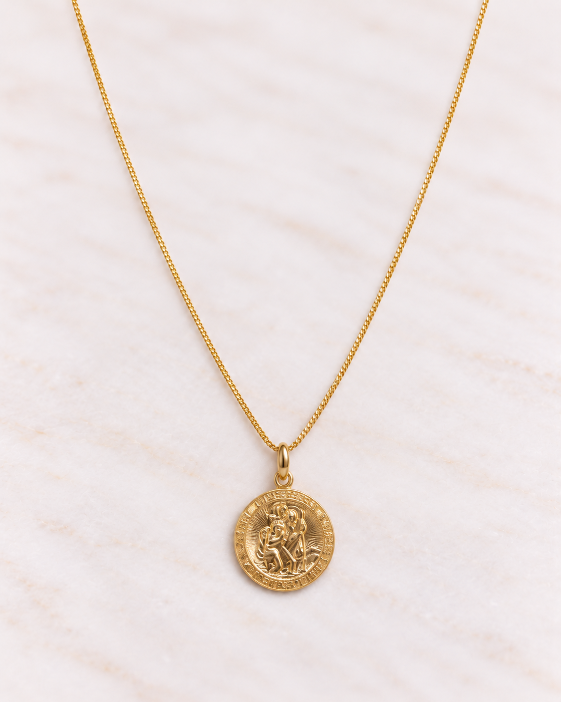St Christopher Medallion Necklace