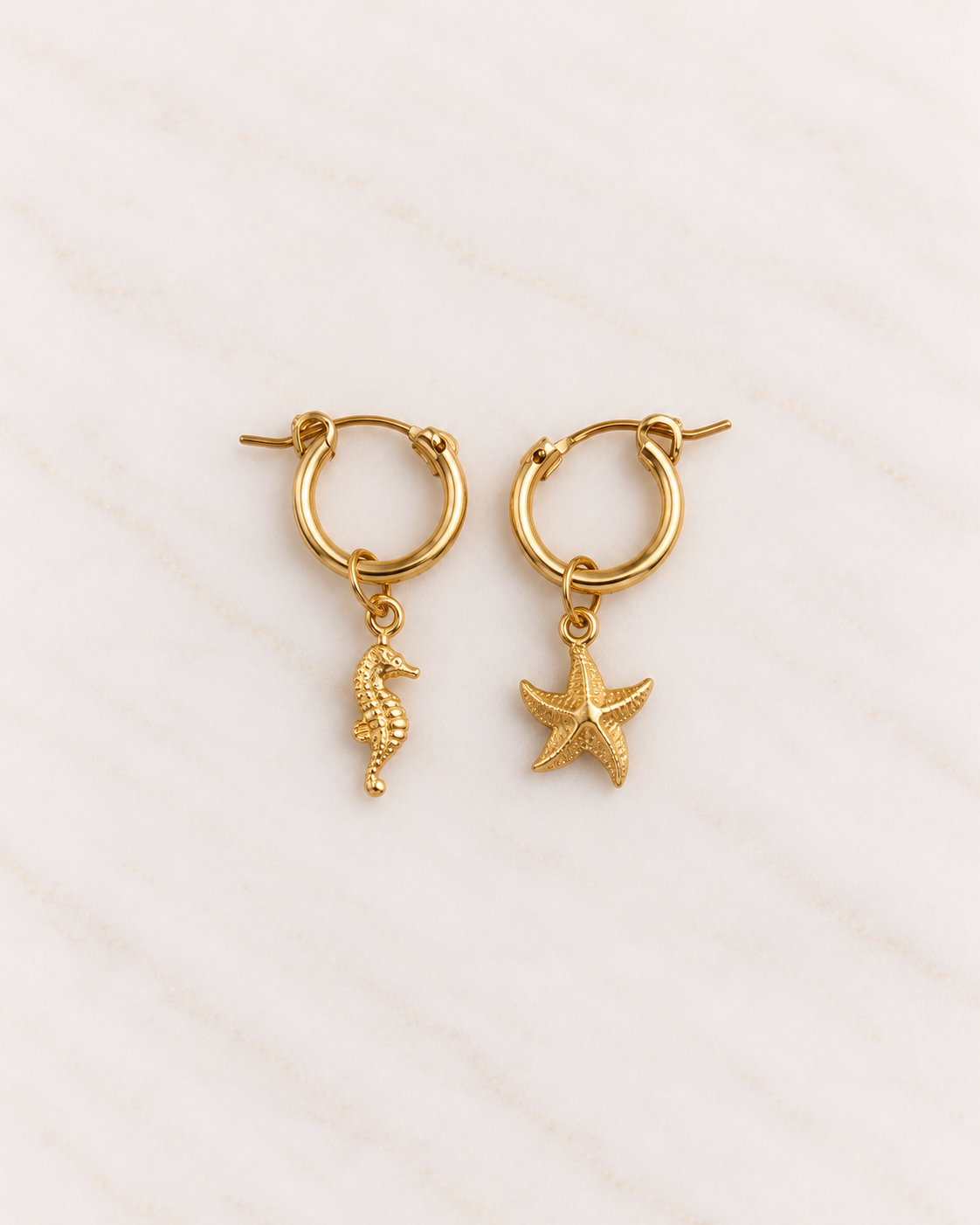 Marine Huggie Hoops