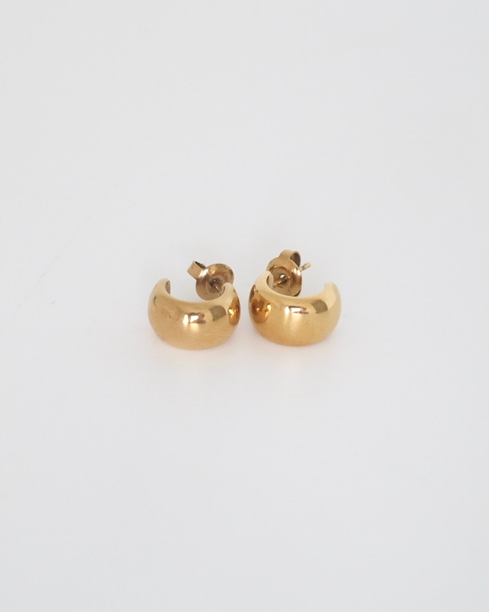 Bold Half Hoop Stud Earrings