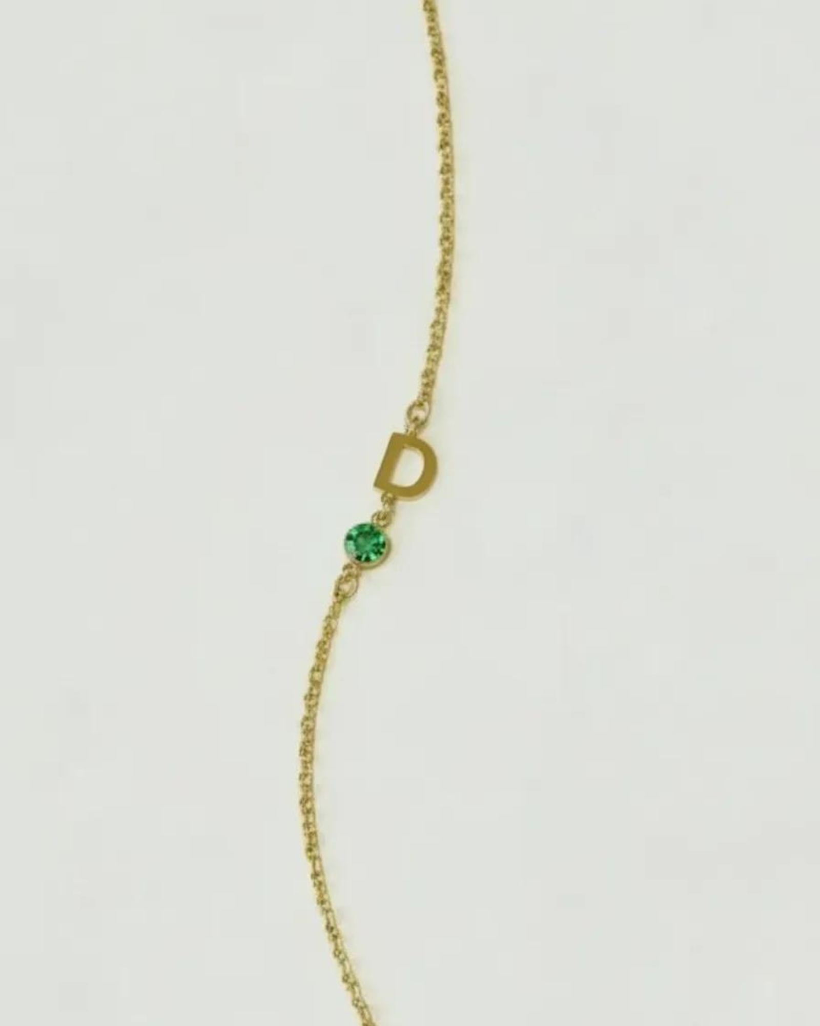 A-Z Linked Initial and Birthstone Bracelet