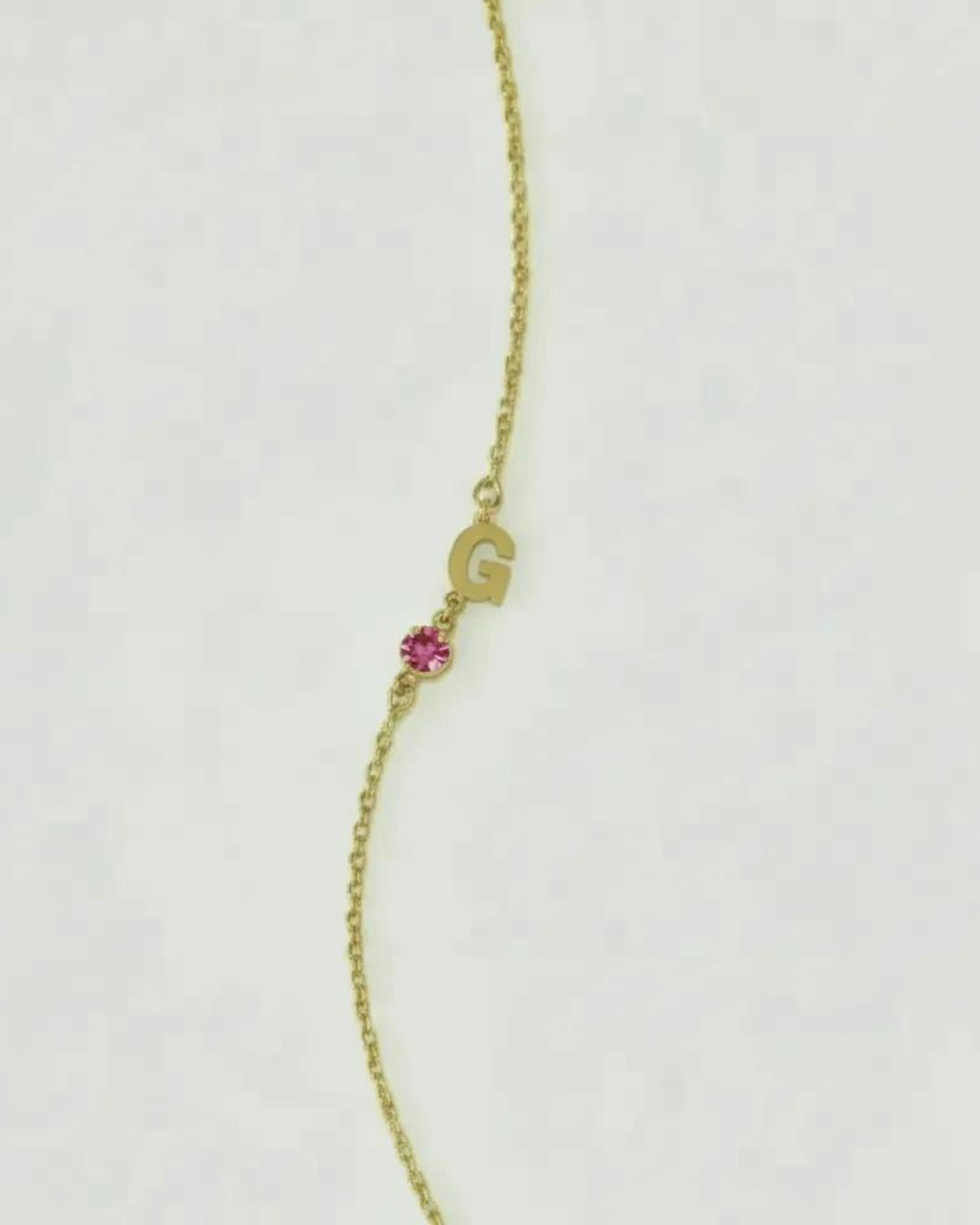A-Z Linked Initial and Birthstone Bracelet