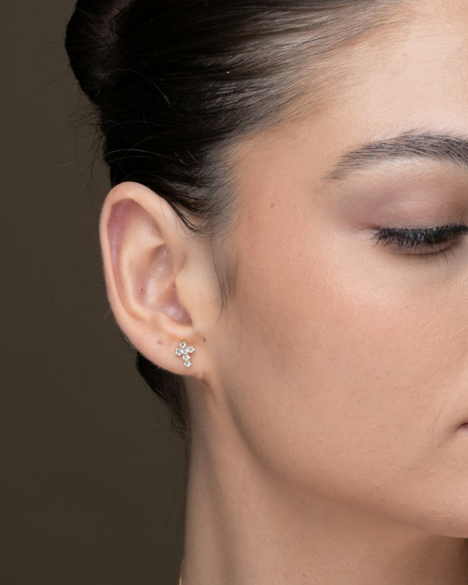 Cross Crystal Stud Earrings